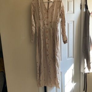 Elegant Cream Floral Dress